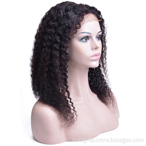 Brazilian Hair 100 Original 150 Density Kinky Curly 4x4 Lace Closure Wigs Human Hair